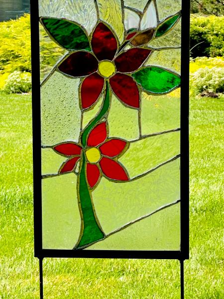 Red Floral Panel