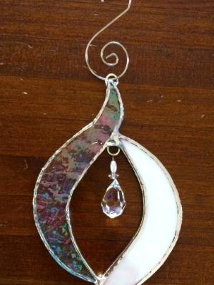 Abstract White & Clear Suncatcher