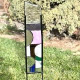  STAINED GLASS/STEEL GARDEN ART
